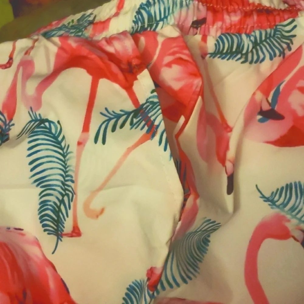 MCEDAR 2 Piece Flamingo Print Short Sleeve Hawaiian Shirt Suits Size 4X